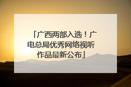 广西两部入选！广电总局优秀网络视听作品最新公布