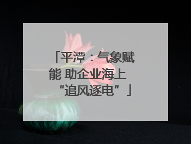 平潭：气象赋能 助企业海上“追风逐电”