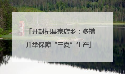 开封杞县宗店乡：多措并举保障“三夏”生产
