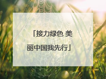 接力绿色 美丽中国我先行