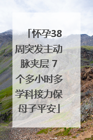 怀孕38周突发主动脉夹层 7个多小时多学科接力保母子平安