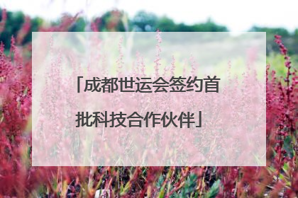 成都世运会签约首批科技合作伙伴