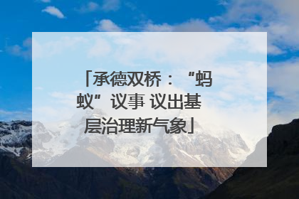 承德双桥：“蚂蚁”议事 议出基层治理新气象