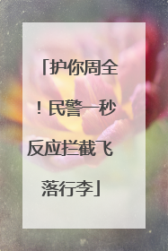 护你周全！民警一秒反应拦截飞落行李