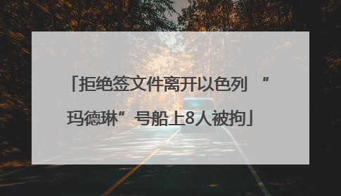 拒绝签文件离开以色列 “玛德琳”号船上8人被拘