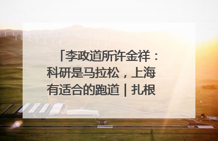 李政道所许金祥：科研是马拉松，上海有适合的跑道｜扎根上海，从0到1
