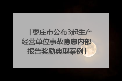 枣庄市公布3起生产经营单位事故隐患内部报告奖励典型案例
