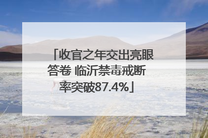 收官之年交出亮眼答卷 临沂禁毒戒断率突破87.4%