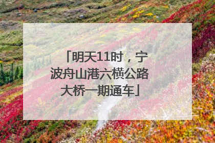 明天11时，宁波舟山港六横公路大桥一期通车