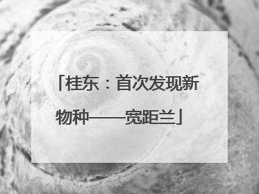 桂东：首次发现新物种——宽距兰
