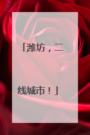 潍坊，二线城市！