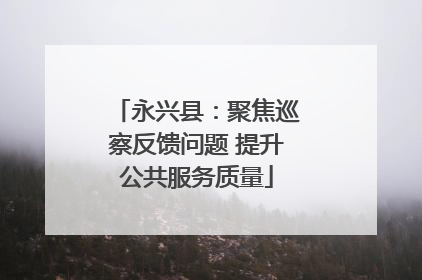 永兴县：聚焦巡察反馈问题 提升公共服务质量
