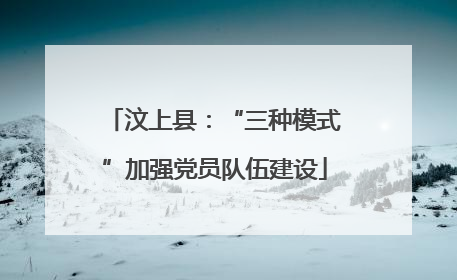 汶上县：“三种模式”加强党员队伍建设