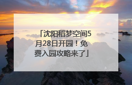 沈阳稻梦空间5月28日开园！免费入园攻略来了