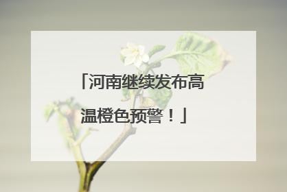 河南继续发布高温橙色预警！