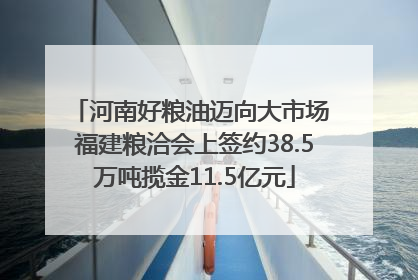 河南好粮油迈向大市场 福建粮洽会上签约38.5万吨揽金11.5亿元
