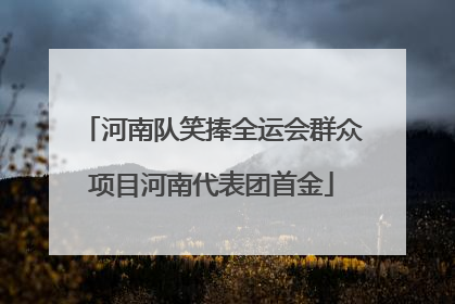 河南队笑捧全运会群众项目河南代表团首金
