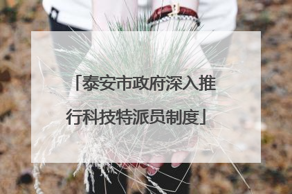 泰安市政府深入推行科技特派员制度