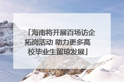 海南将开展百场访企拓岗活动 助力更多高校毕业生留琼发展