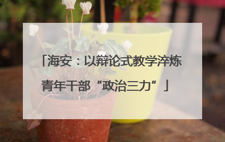 海安：以辩论式教学淬炼青年干部“政治三力”
