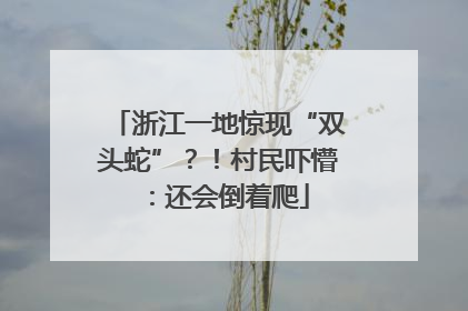 浙江一地惊现“双头蛇”？！村民吓懵：还会倒着爬
