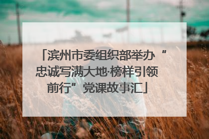 滨州市委组织部举办“忠诚写满大地·榜样引领前行”党课故事汇