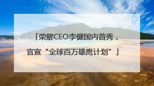 荣耀CEO李健国内首秀，官宣“全球百万雄鹰计划”
