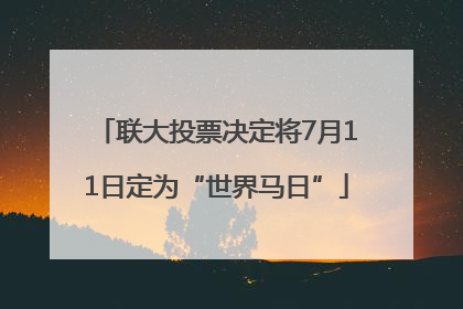 联大投票决定将7月11日定为“世界马日”