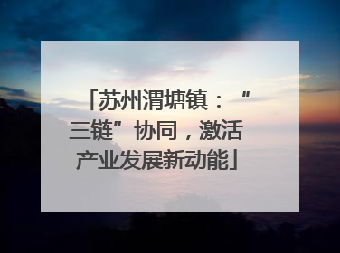 苏州渭塘镇：“三链”协同，激活产业发展新动能