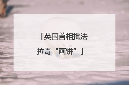 英国首相批法拉奇“画饼”