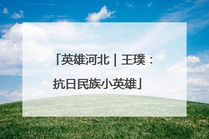 英雄河北｜王璞：抗日民族小英雄