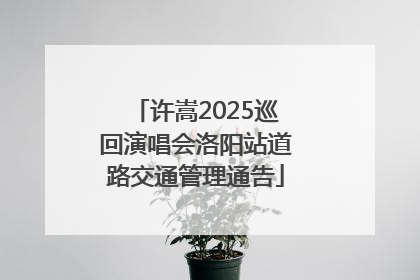 许嵩2025巡回演唱会洛阳站道路交通管理通告
