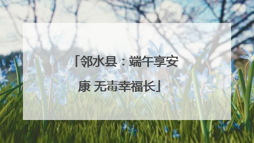 邻水县：端午享安康 无毒幸福长