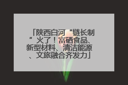 陕西白河“链长制”火了！富硒食品、新型材料、清洁能源、文旅融合齐发力