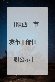 陕西一市发布干部任职公示
