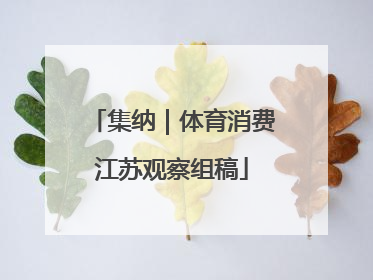 集纳｜体育消费江苏观察组稿