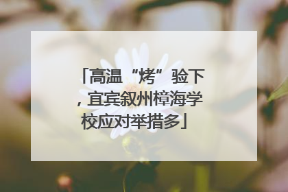 高温“烤”验下，宜宾叙州樟海学校应对举措多