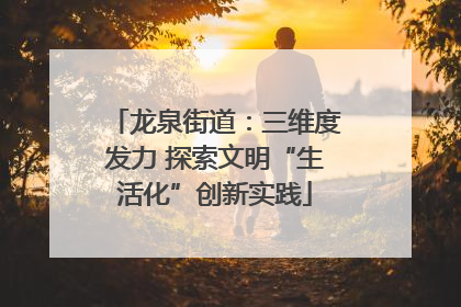 龙泉街道：三维度发力 探索文明“生活化”创新实践