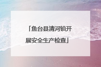 鱼台县清河镇开展安全生产检查