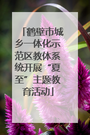 鹤壁市城乡一体化示范区教体系统开展“夏至”主题教育活动