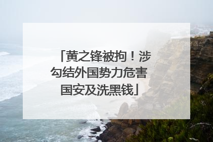 黄之锋被拘！涉勾结外国势力危害国安及洗黑钱