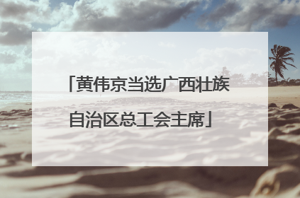 黄伟京当选广西壮族自治区总工会主席