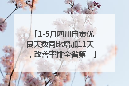 1-5月四川自贡优良天数同比增加11天，改善率排全省第一