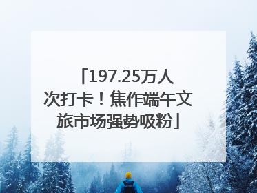 197.25万人次打卡！焦作端午文旅市场强势吸粉
