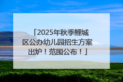 2025年秋季鲤城区公办幼儿园招生方案出炉！范围公布！