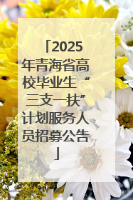 2025年青海省高校毕业生“三支一扶”计划服务人员招募公告