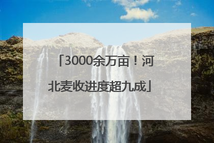 3000余万亩！河北麦收进度超九成
