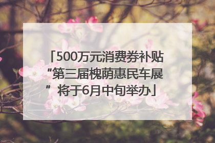 500万元消费券补贴 “第三届槐荫惠民车展”将于6月中旬举办