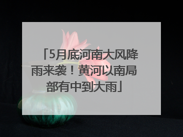 5月底河南大风降雨来袭！黄河以南局部有中到大雨