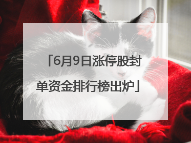 6月9日涨停股封单资金排行榜出炉